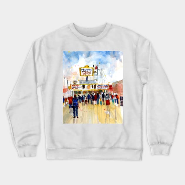 Jersey Shore - Seaside Heights - Watercolor - Boardwalk Crewneck Sweatshirt by dfrdesign